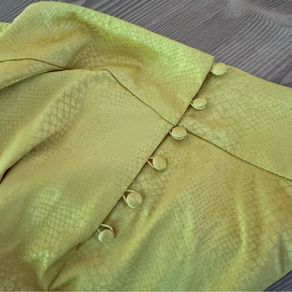 [ intimately free people ] yellow gold snakeskin reptile print midi skirt XS - Picture 9 of 12